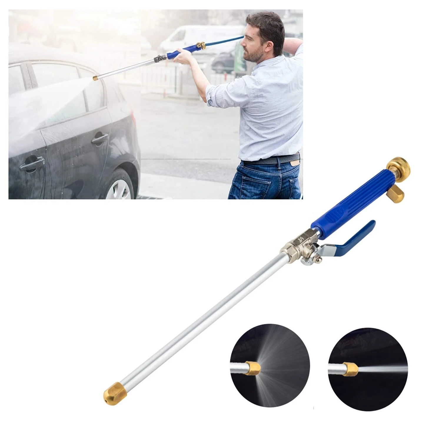 

Водяной шланг для мойки высокого давления, струйная палочка с регулируемым распылителем, для мойки автомобилей и уличной уборки сада