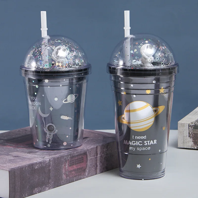 Фото - Astronaut Ice Cup Gift With Light Double-Layer Refrigeration Starry Sky Plastic Cup Creative Planet Cartoon Water Bottle gerhard pretting plastic planet