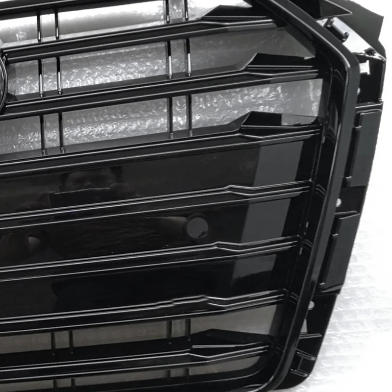 Black Front Hood Grille For Audi A4 B9 2017 2018 2019 2020 Upgrade S4 Style Racing Grill Chrome Ring | Автомобили и мотоциклы