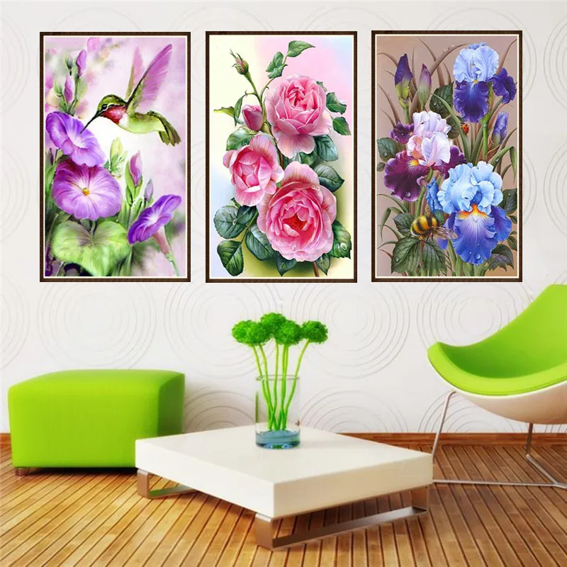 Алмазная 5D картина с цветами набор для алмазной вышивки сделай сам круглые