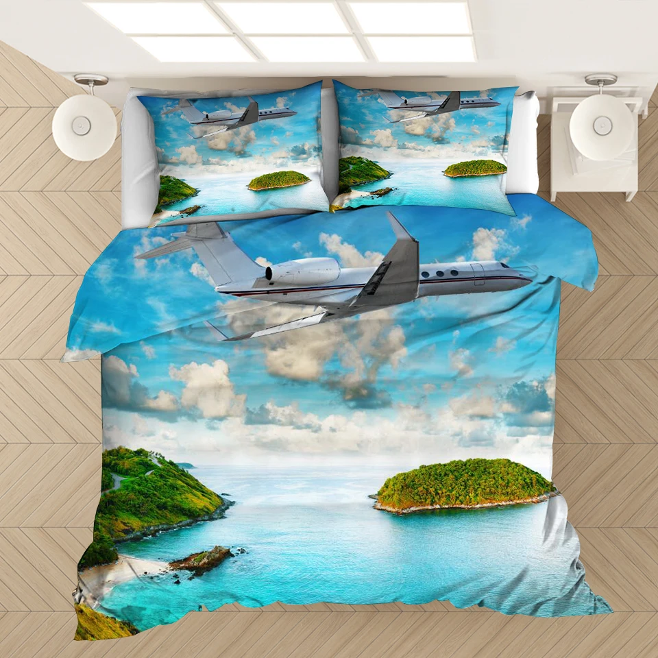 

Airplane Plane 3D Printed Bedding Set Duvet Covers Pillowcases Comforter Bedding Set Bedclothes Bed Linen