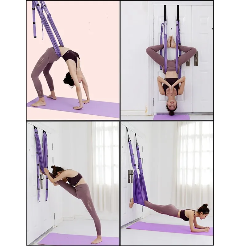 

Adjustable Aerial Yoga Strap Hammock Swing Stretching Anti-gravity Inversion Exercises Multilayer Belt Door Flexibility Trainer