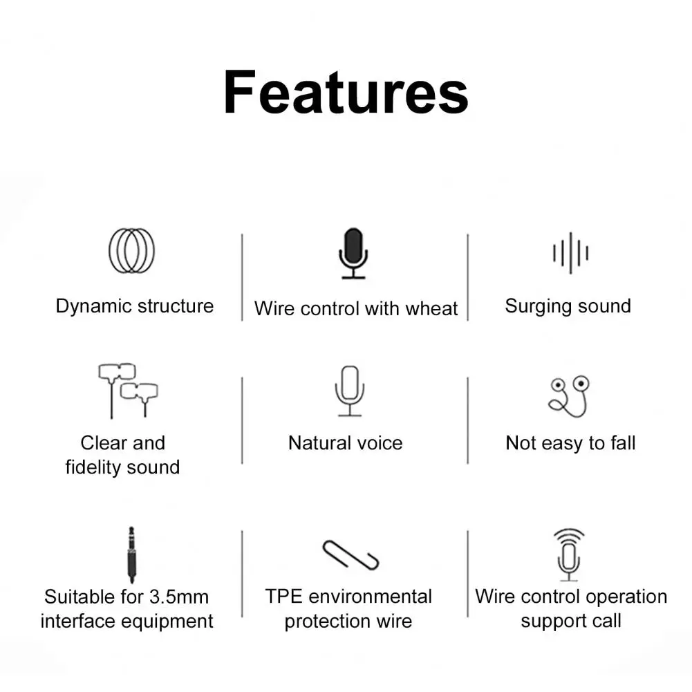

3.5mm Universal Dual Speakers Subwoofer Wired Bass HIFI In-ear Sports Earphones