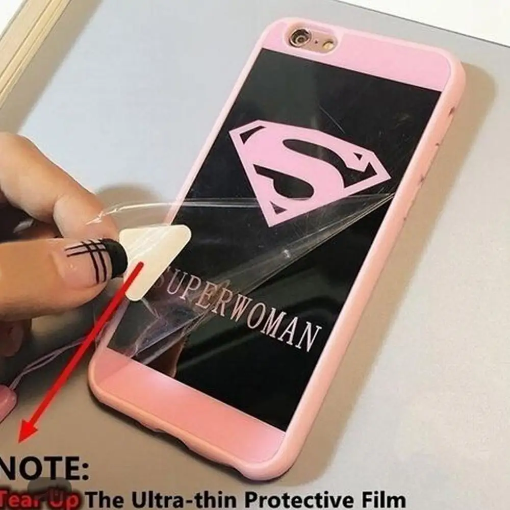 Чехол для телефона с логотипом Супермена 7 8plus прозрачный зеркальный силиконовый