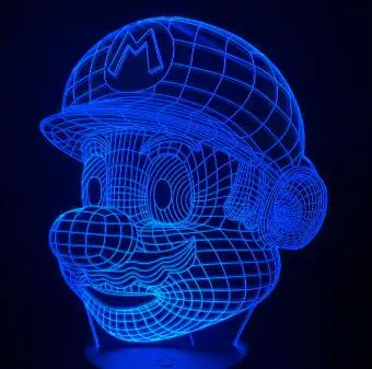 Mario 9 Марио 7 цветов 3d лампа светодиодный ночник для детей сенсорный светодиодный Usb Настольный Lampara Lampe детский спальный ночник комнатный светильник дропшиппинг - Испускаемый цвет: Mario 9
