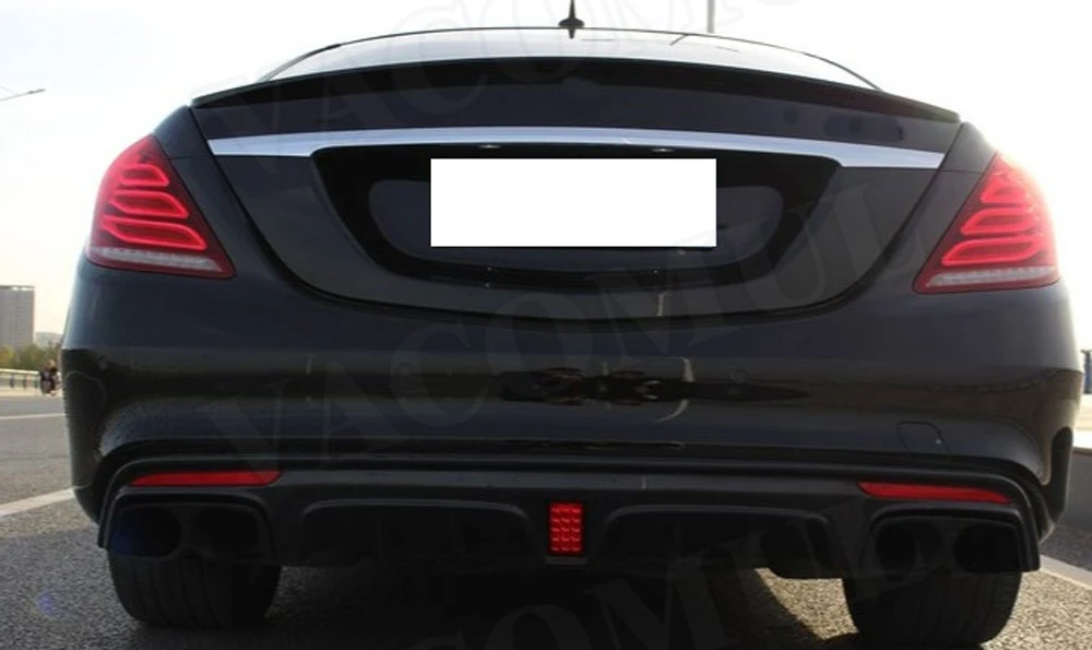 Диффузор губа на задний бампер с выхлопными наконечниками для Mercedes Benz S Class W222 S63 S65