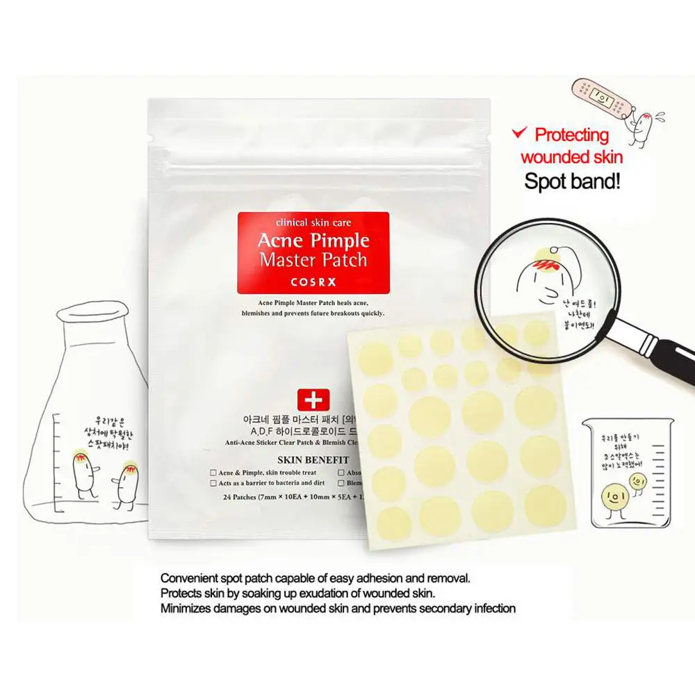 

24 Patches Acne Pimple Master Face Spot Scar Care Treatment Stickers Anti-inflammatory Invisible Acne Patch Face Care