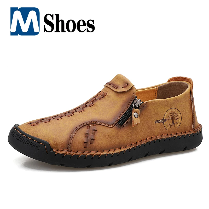 

New Men's Shoes Handmade Leather Casual Shoes Outdoor Mens Flat Sneakers Comfortable Loafers Moccasin Zapatos De Hombre 38-48