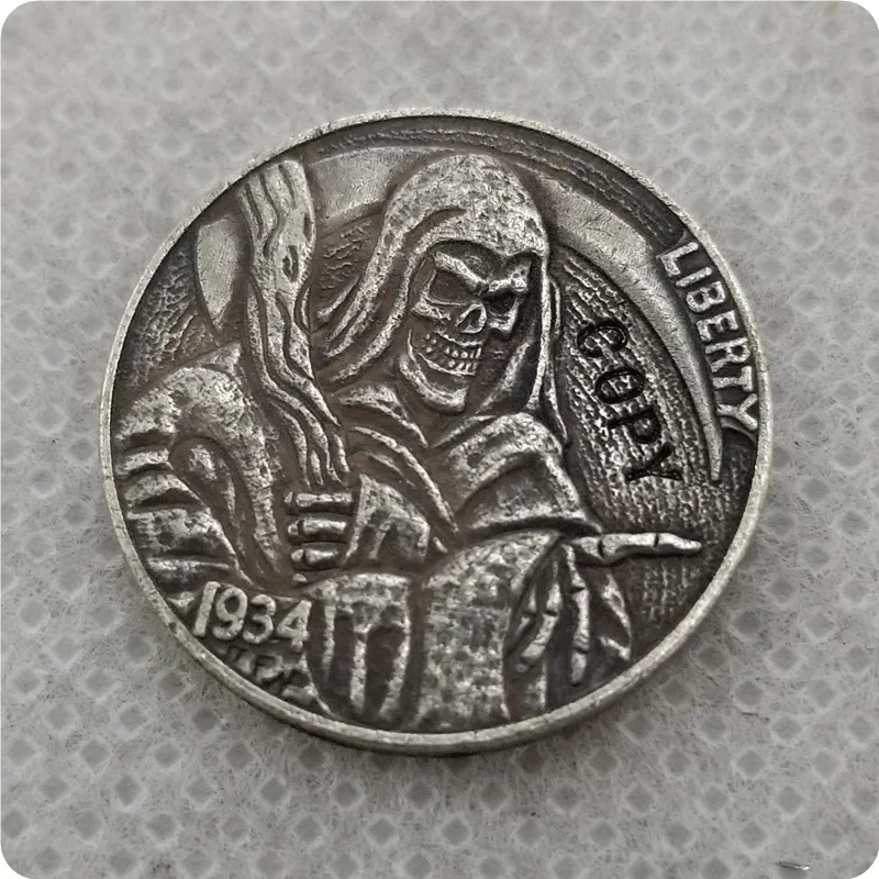 Хобо никеля Coin_Type # 58_1934 D с гравировкой в виде американского бизона из копии монет