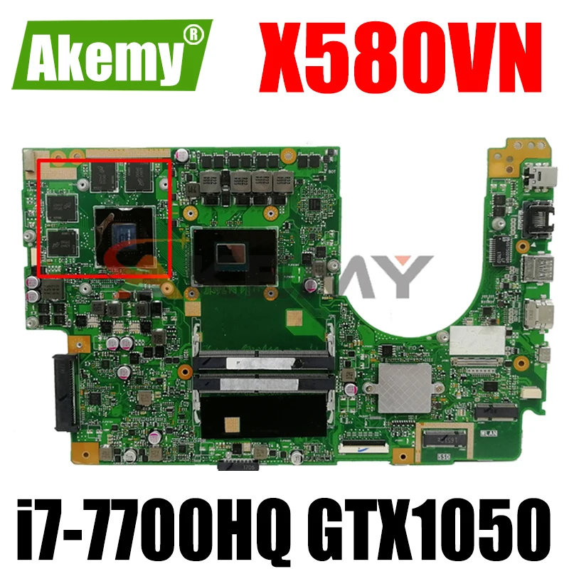 

X580VD X580VN материнская плата для ноутбука ASUS X580 X580V X580VD X580VN материнская плата для ноутбука W/ i7-7700HQ GTX1050 DDR4 100% полностью протестирована