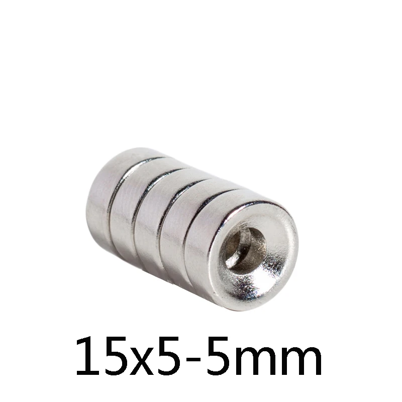 

5/10/20PCS 15x5-5 Super Powerful Magnets 15*5 mm Hole 5 mm Permanent Neodymium Magnetic 15x5-5mm Countersunk Round Magnet 15*5-5