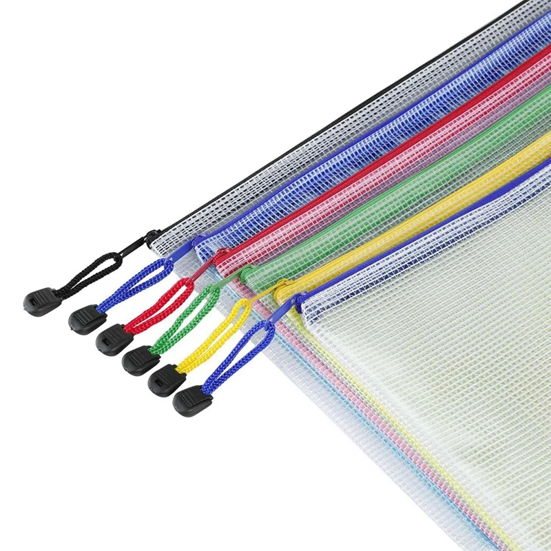 

34 Pcs Mesh Zipper Pouch Document Bag,Waterproof Zip File Folders, 18 Pcs A & 16 Pcs B
