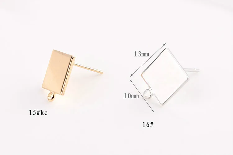 Простые Горизонтальные Квадратные серьги материал сумка сделай сам латунь