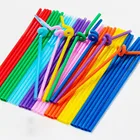 50 шт.пакет одноразовые соломинки, многоцветные пластиковые трубочки с дизайном локтя, безопасные трубочки для ресторанов, нетоксичные безвкусные трубочки #4