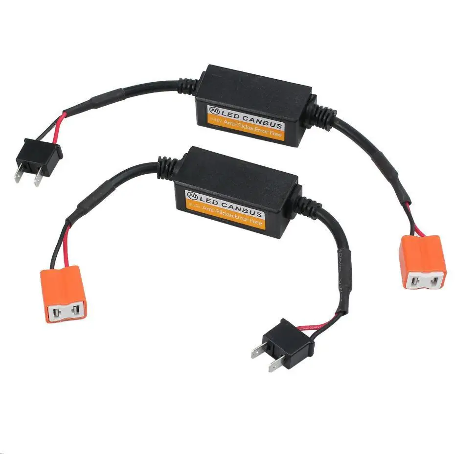 

2PACK H7 LED Headlight Bulbs Canbus Wiring Kit Computer Warning Error Free EMC Resistor Warning Light Canceller Decoder