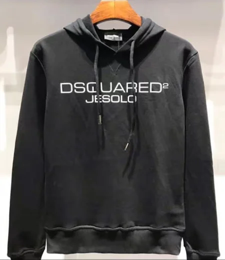 

winter style new warm thick dsq Men's Hoodie 100% cotton casual long sleeve Unisex hoody letter black Hoodie sweatshirt for men