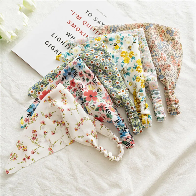 

Женская летняя эластичная повязка на голову с цветочным принтом