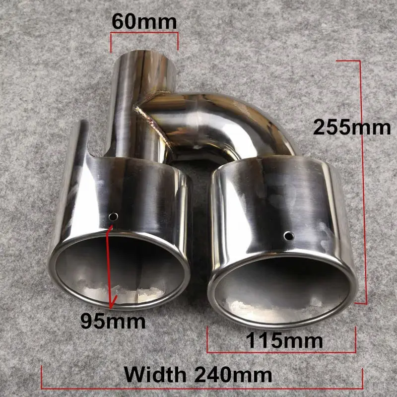

Double Outlet Car Accessories Modification 304 Stainless Steel Universal Automobile Exhaust Pipe Dual Muffler Tips