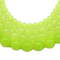 natural light green chalcedony stone round loose spacer beads for jewelry making diy necklace bracelet 4 6 8 10 12mm strand 15