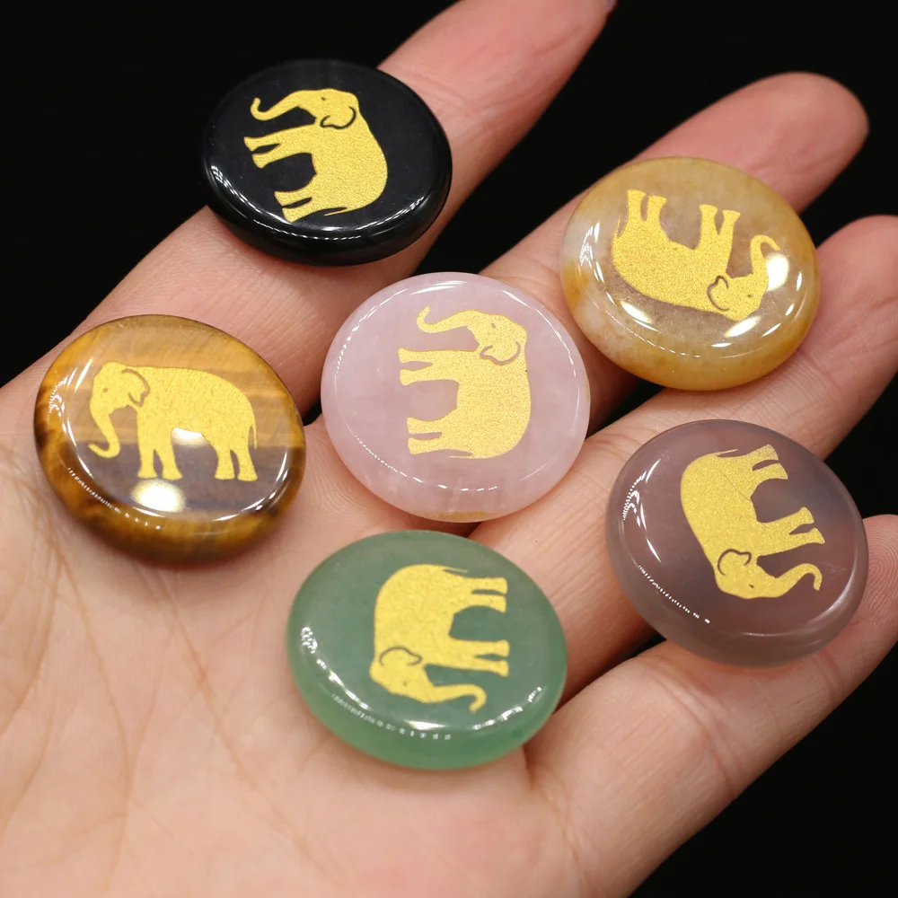 

6pcs/lot Natural Stone Beads Exquisite Round Shape Agates Beads Mix Color for Making Women Necklace Gift Size 25x25mm