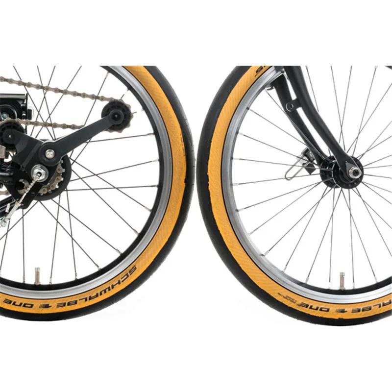 SCHWALBE One 35-349 16x1 1/3 for Brompton Bike Foldable Tire Retro Yellow Side 16 Inch EXO Ultralight | Спорт и развлечения