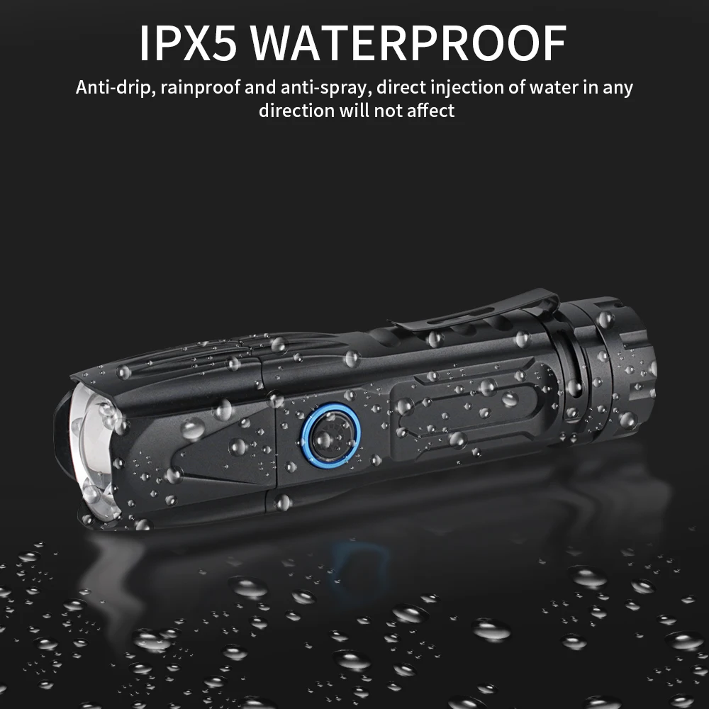 Фонарик BORUiT W69 светодиодный тактический масштабируемый супер яркий XHP90