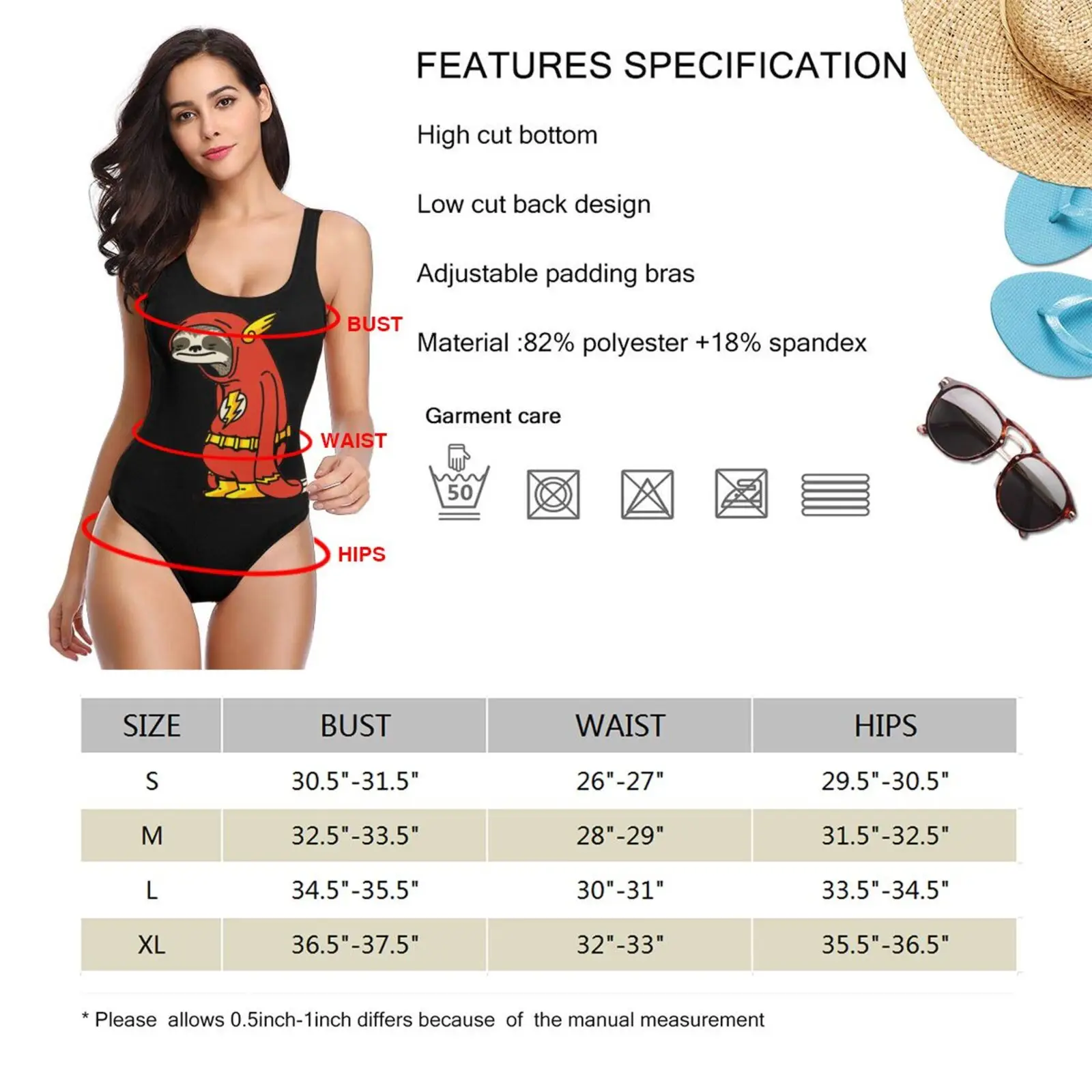 

Funny Sloth The Flash Sexy High Cut Women Swimwear Ribbed Underwired One Piece Swimsuit Girl Bather Bathing Suit Swim Lady Bodys