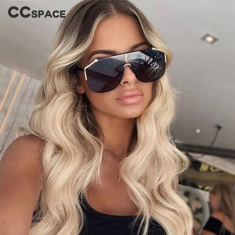 48098 Квадратные Солнцезащитные очки с одной линзой без оправы большой оправой для