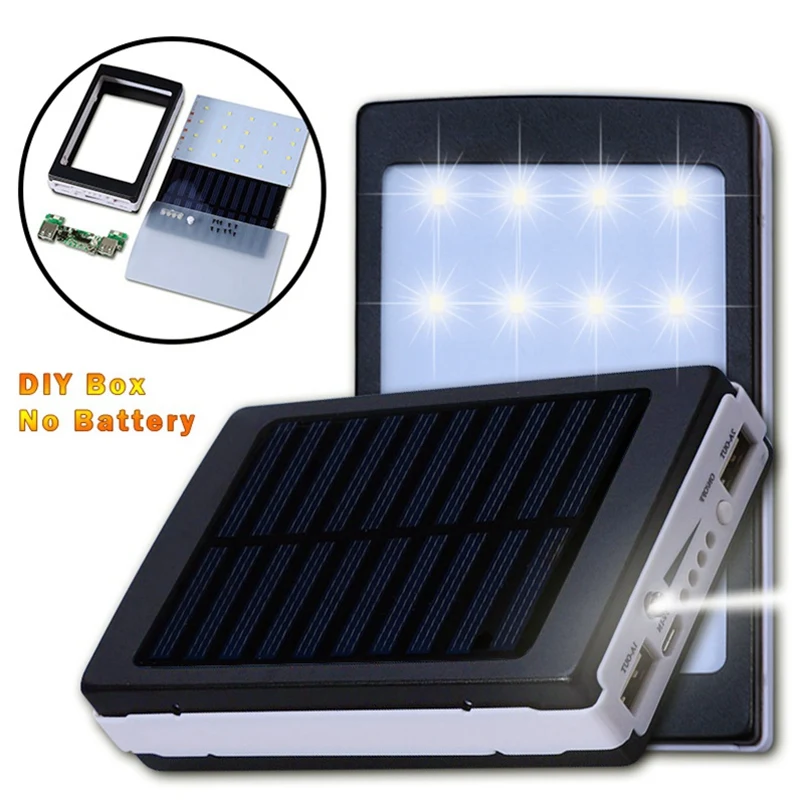 5V 2A PCBA Motherboard Universal Solar Power Bank Case DIY Box Dual USB 20Pcs LED 5x18650 Powerbank KIT(No Battery) | Электроника