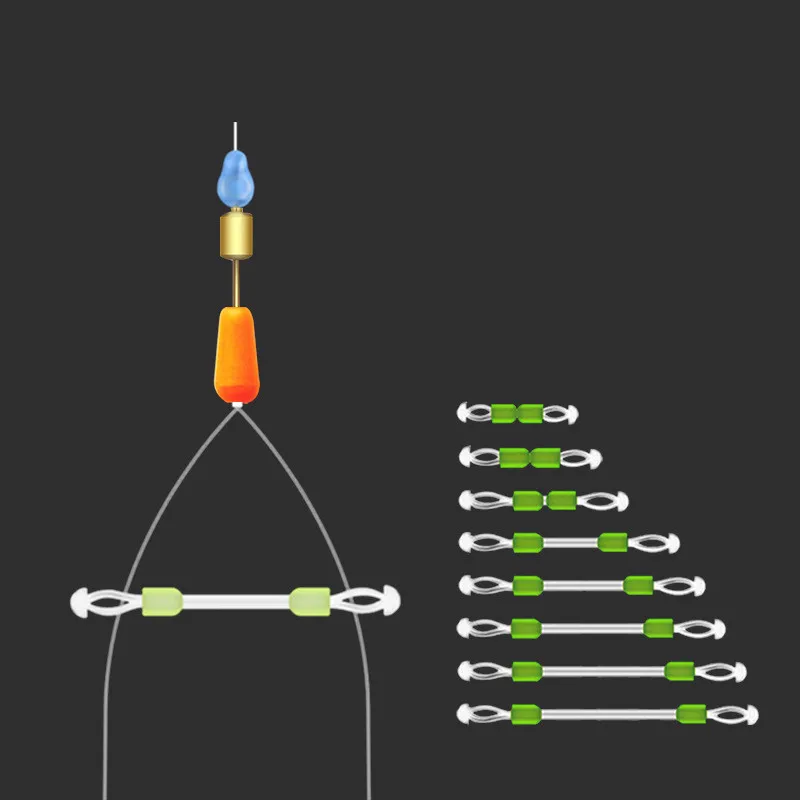 

5 Pcs/ Silicone Double Hook Fish Hook Fixed Distance Splitter Fish Line Separator Double Head Anti-wrap Beans