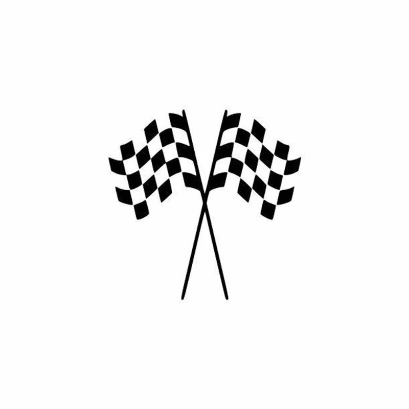 Черные/серебряные клетчатые флаги виниловые автомобильные наклейки креативные