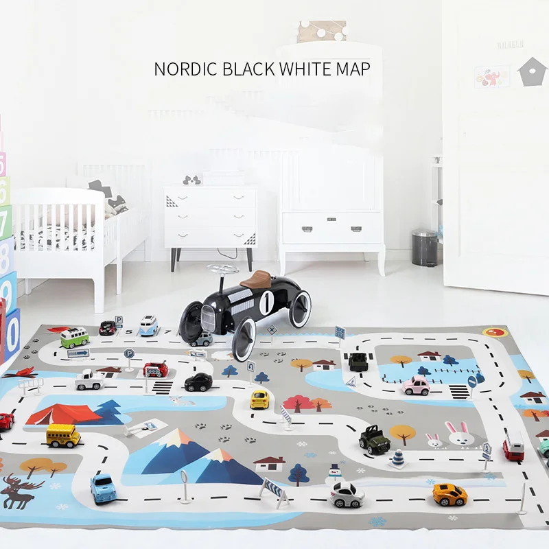 130*100 см портативный игровой коврик автомобиль городская сцена Дорожная карта