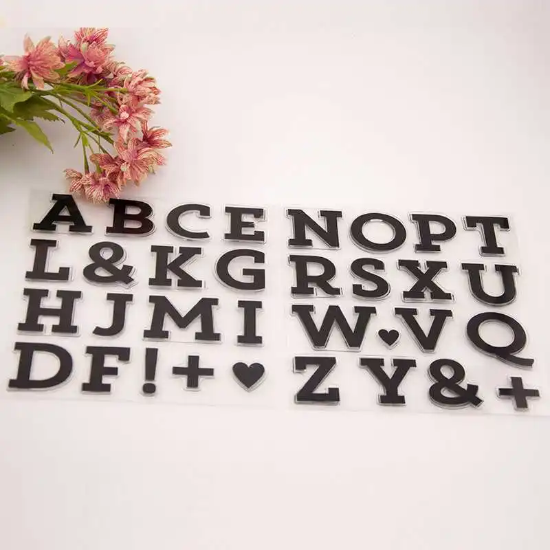 Прозрачные штампы с буквами алфавита для скрапбукинга сделай сам Силиконовая