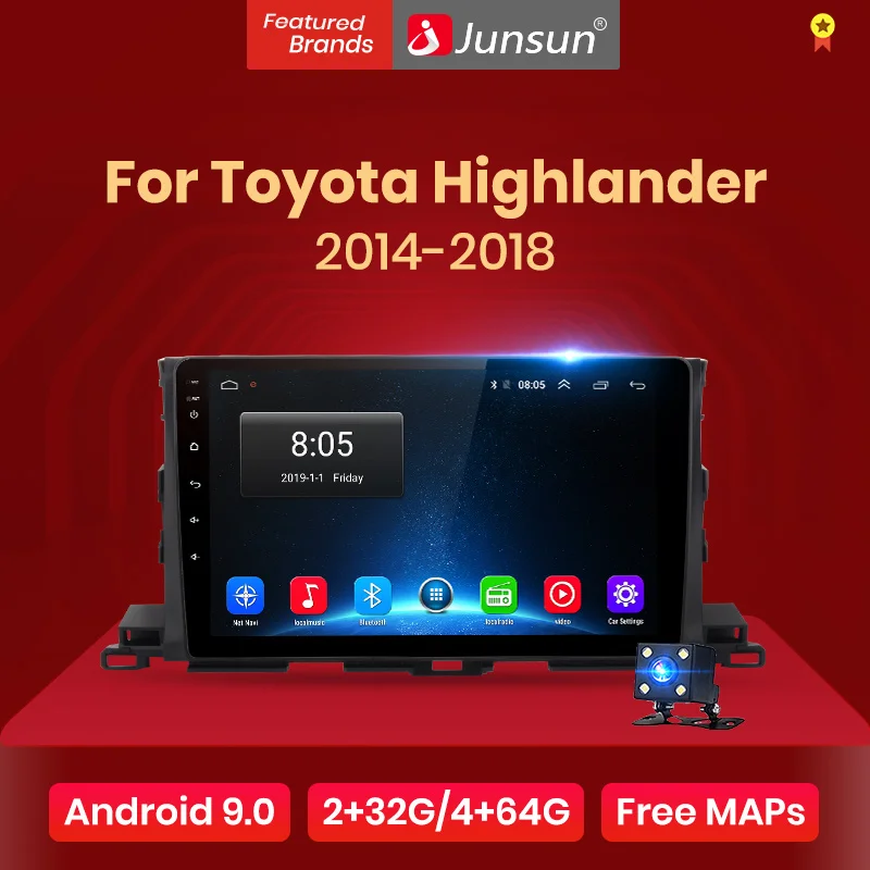 Junsun V1pro 4G + 64G CarPlay DSP Android 8 1 автомобильный Радио Мультимедиа стерео плеер gps для Toyota