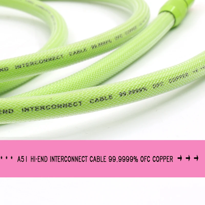 

A51 HI-End 99.9999% OFC Copper RCA Interconnect Cable With 2RCA To RCA Audio Cable HIFI