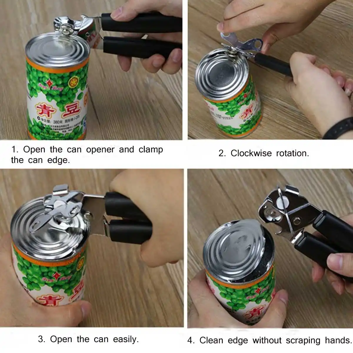 

Stainless Steel Easy Can Opener Professional Safety Tin Manual Can Bottle Opener Household Kitchen Useful Ergonomic Tools