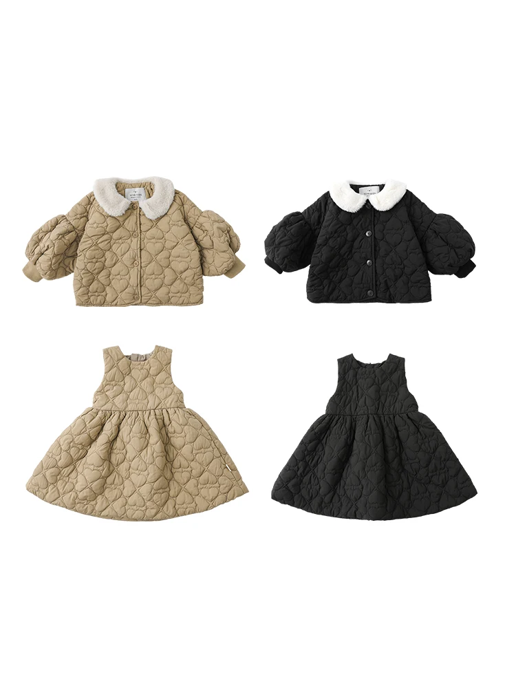 Платье-жилет с подкладкой для девочек новинка зимы 2021 модная теплая куртка в