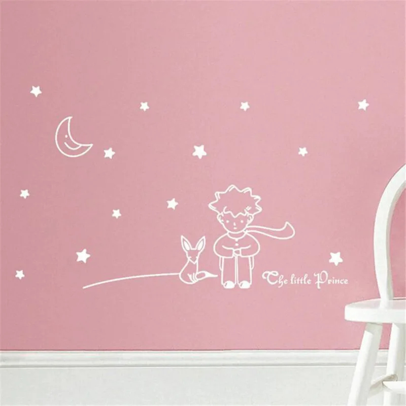 Звезды Луна Наклейка на стену Маленький принц мальчик детская комната мультфильм Декор Дом винила