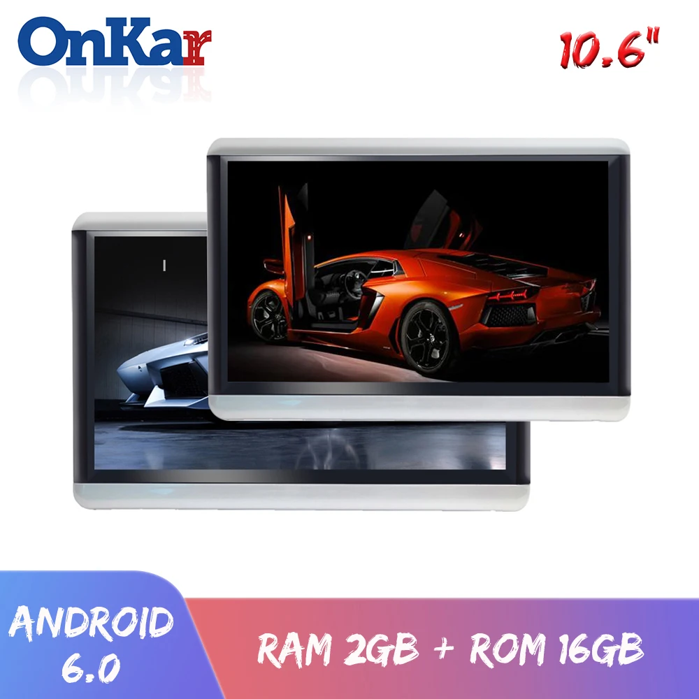 ONKAR 10,6 дюймов Android автомобильный подголовник монитор 1920*1200 HD 1080P wifi FM SD HDMI av вход/выход MP4 MP5 Поддержка Bluetooth наушники