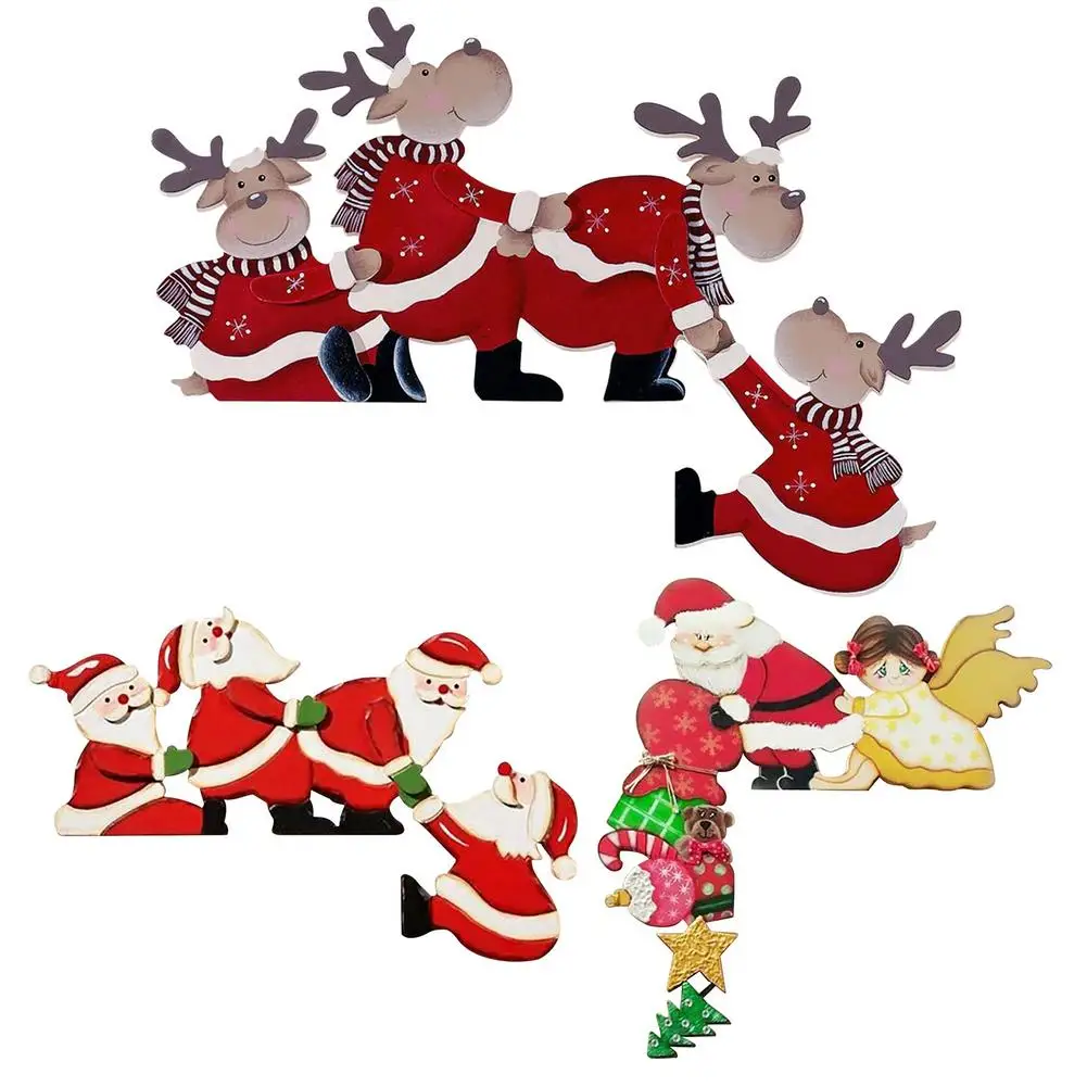 

Christmas door frame decoration Santa Reindeer Angel Door Window Door Frame Christmas Decoration