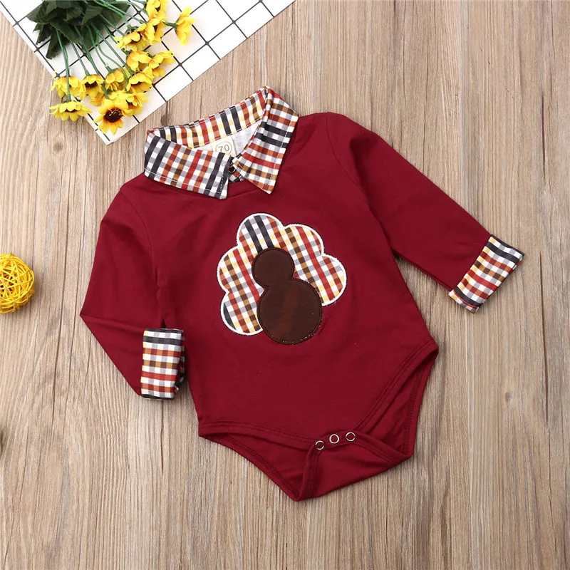 2019 брендовый Топ для новорожденных мальчиков клетчатый комбинезон из Турции