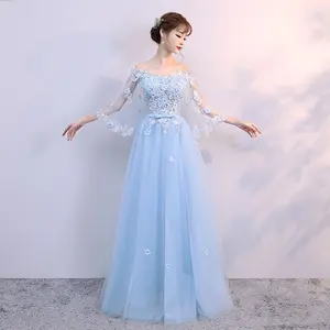 Bridesmaid dress long section 2020 new summer host dress slim slim fashion elegant banquet evening dress female Bridesmaid dress long section 2020 new summer host dress slim slim fashion elegant banquet evening dress female