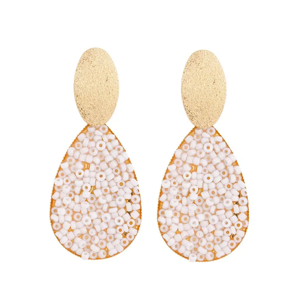 

lureme Trendy Colorful Beads Teardrop Dangle Earrings for Women and Girls
