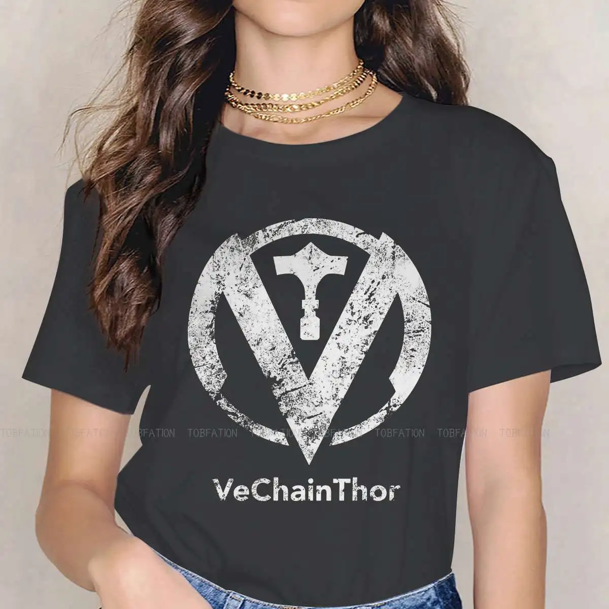 

Vechain криптовалюты майнеры для женщин Футболка криптовалюты VTHO Токен VeThor женские топы футболки для женщин 4XL хлопковая футболка