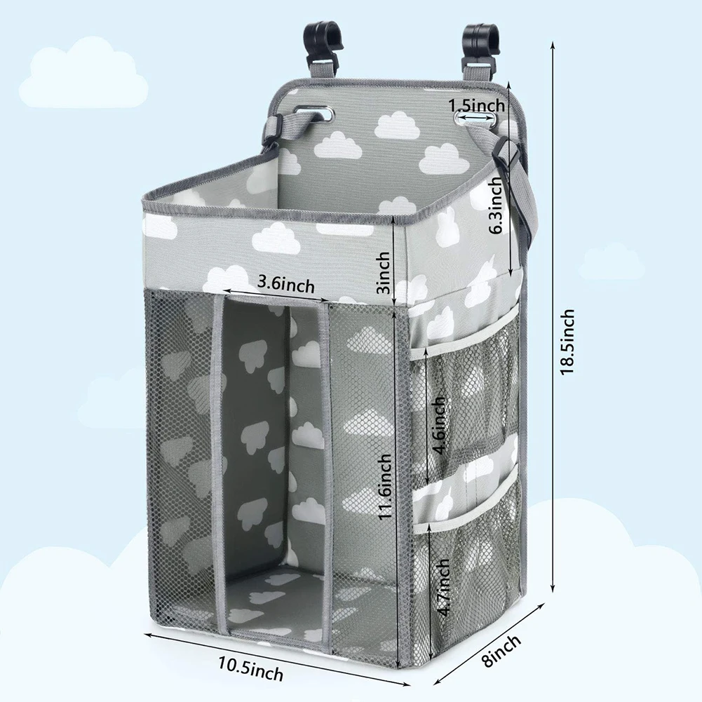 

Dual Layer Gift Organizer Bedroom Diaper Stacker Baby Bed Storage Bag Multi Function Home Holder Portable Foldable Nursing