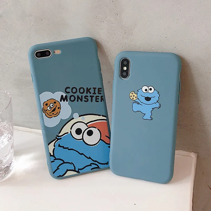 Забавный милый мультфильм Улица Сезам печенье Элмо чехол для телефона для iPhone X XS Max XR coque 6 6 Puls 7 8 8Puls Мягкий силиконовый чехол