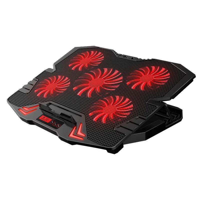 

12-17 inch LED Gaming Laptop Cooler Notebook Cooling Pad 5 Silent Red Blue Fans Portable Adjustable Laptop Stand