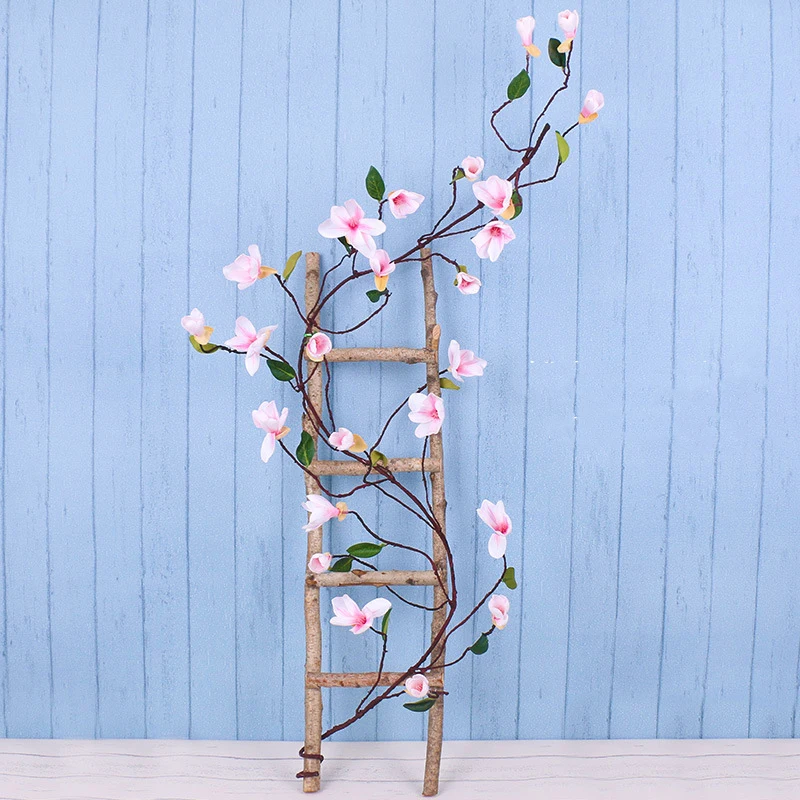 

Artificial Rattan, Magnolia Flower, Length 1.6m, Wedding Scene Plant Hanging on The Wall, Plastic Vine Pipe Window Decoration