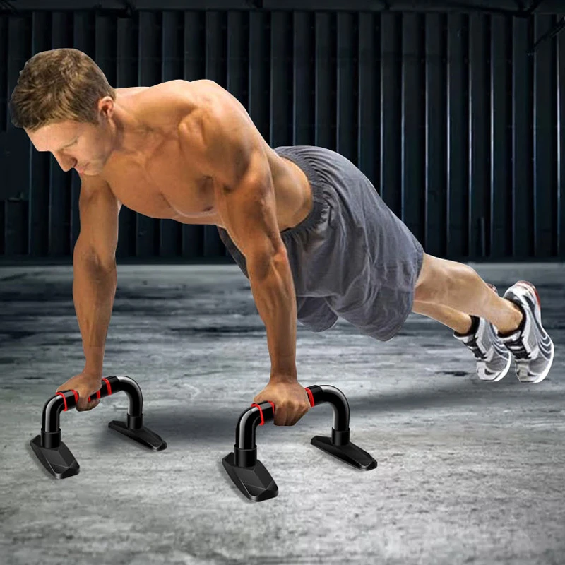 

1 Pair Push Up Bars I-shaped Push-up Rack Fitness Equipment Hand Sponge Grip Bars Muscle Training Chest Home Gym Body Building