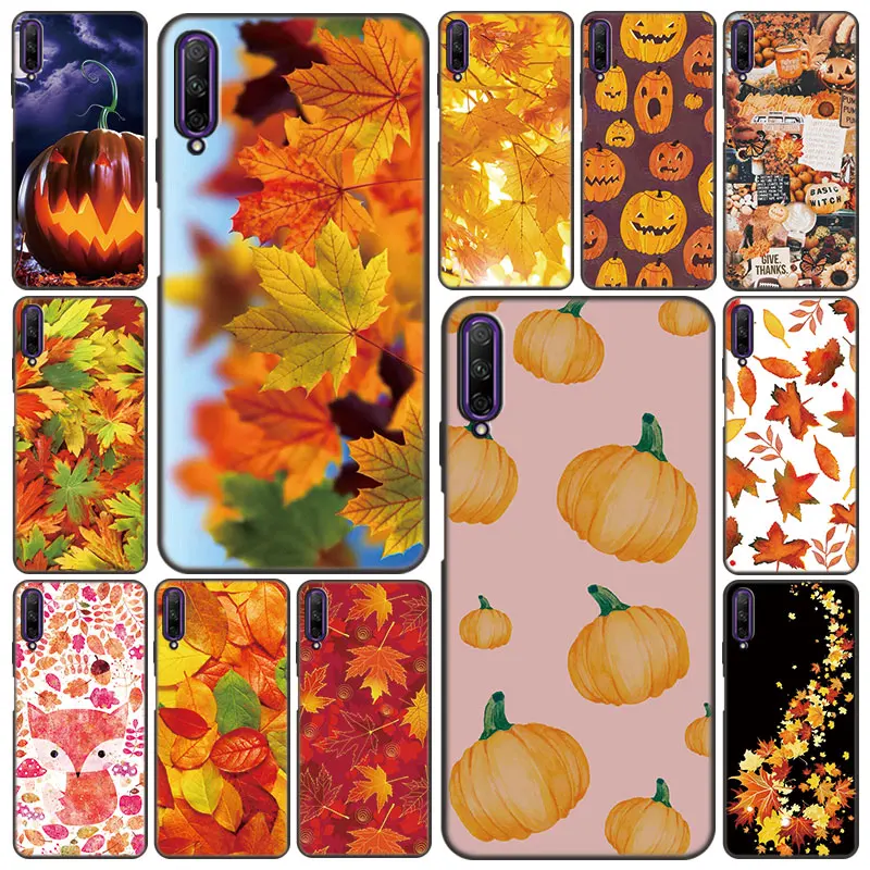 

Autumn leaves fall Halloween Case For Huawei Y9A Y9S Y8P Y8S Y7A Y7P Y6P Y6S Y5P Y5 Lite Y6 Y7 Y9 Prime 2018 2019 Black Cover